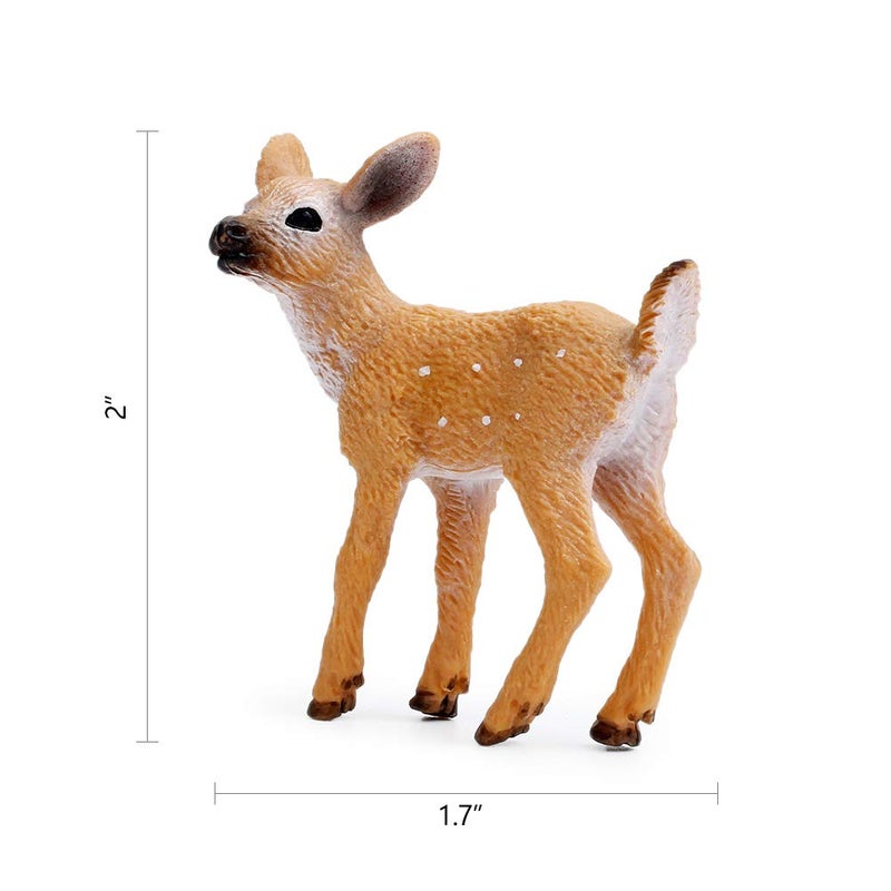 RESTCLOUD 12Pcs Deer Figurines Cake Toppers, Deer Toys Figure, Small Woodland Animals Set of 12 Fawn - Image 4
